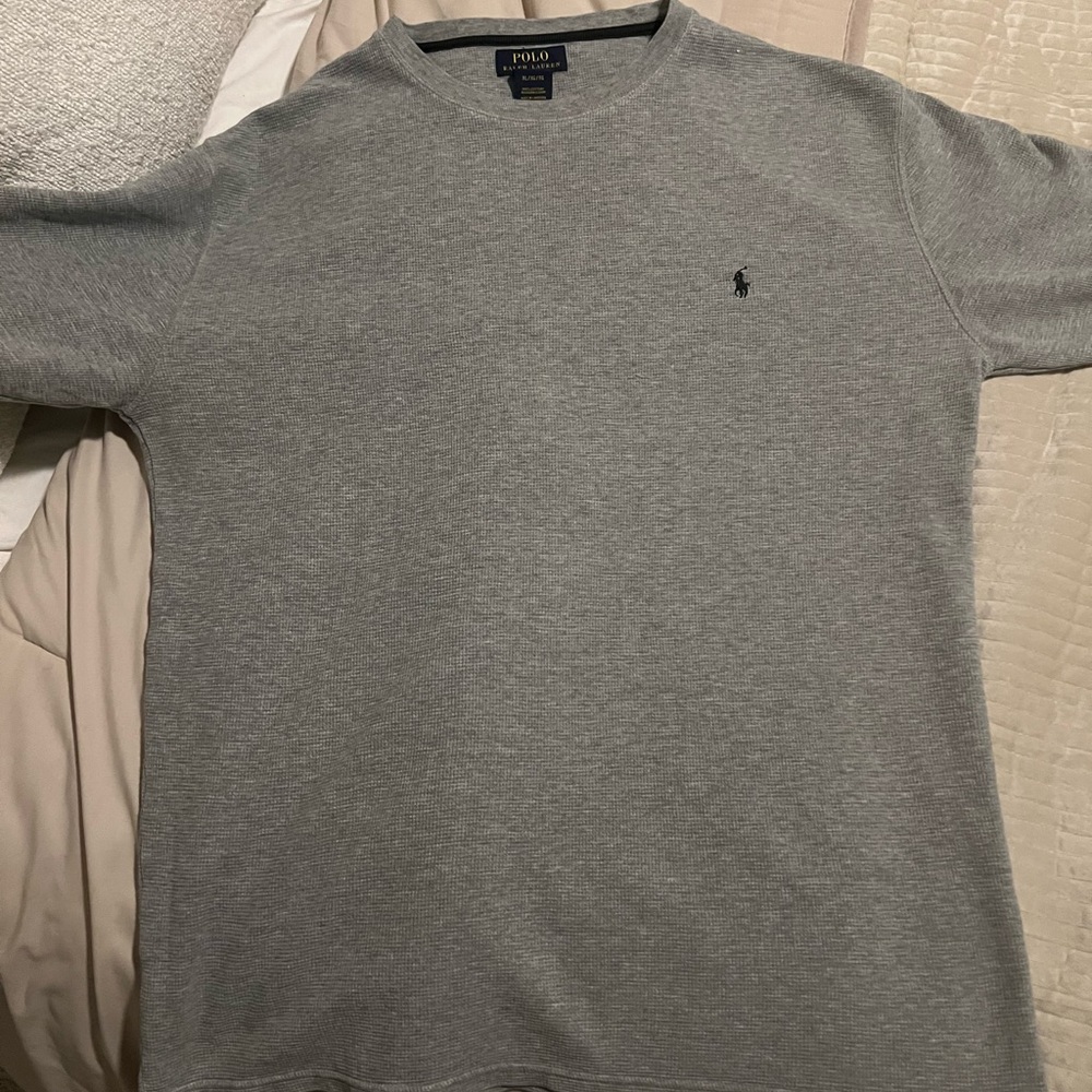 Polo by Ralph Lauren Heather Gray Thermal Shirt - Picture 1 of 14